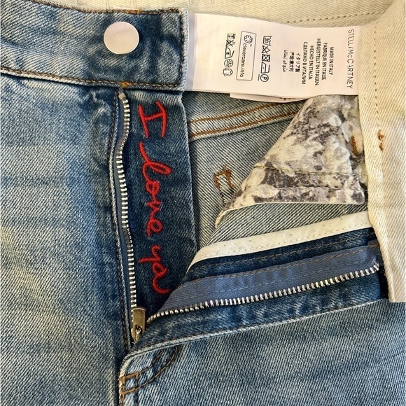 Stella McCartney blue jeans with. Embroidered zip Fly in  Sz 25 - Picture 3 of 9